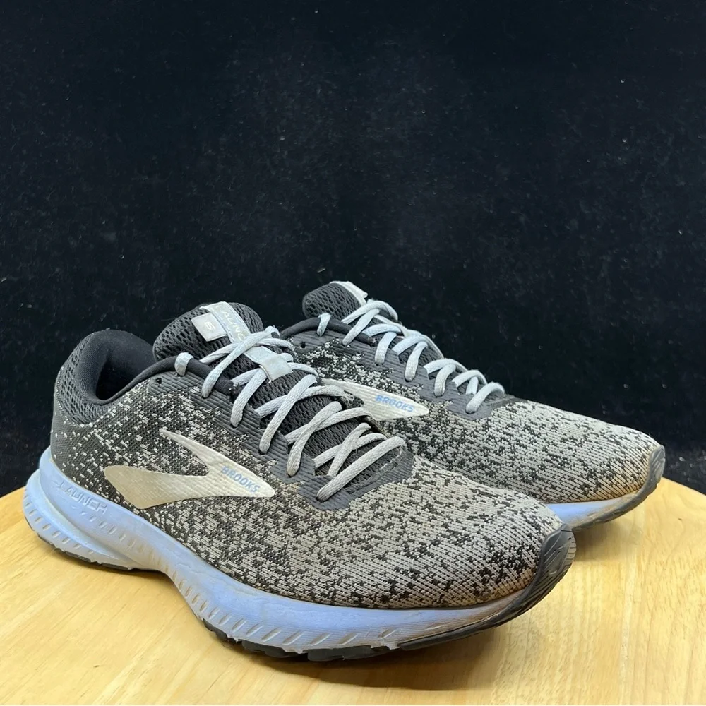 Brooks Launch 6 Women’s Gray Black Blue Mesh Running Shoes Sneakers Size 9
